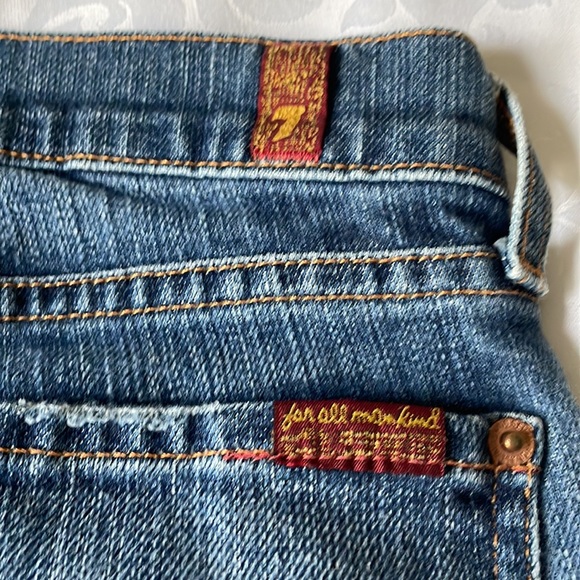 7 for all mankind low rise skinny jeans minimal distress on pockets Sz 24 - Picture 3 of 9